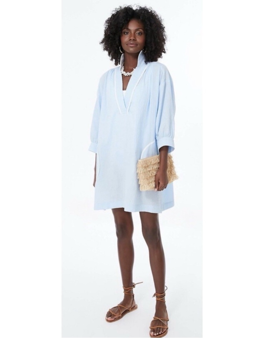 Tuckernuck POMANDER PLACE Light Blue Womens Coverup Sz Small Preppy Resortwear